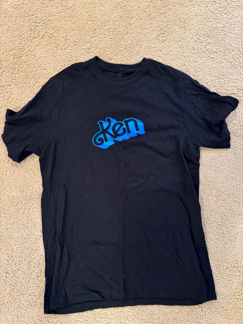 Ken Script Logo Black T-Shirt - Blue Print